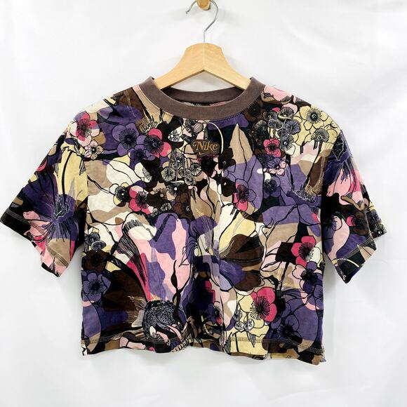 Nike purple floral cropped boxy tee - Picture 2 of 5